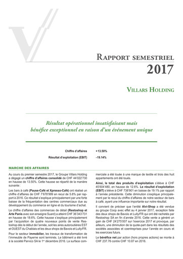 Vorschaubild Villars Holding Halbjahresbericht 2017-h1