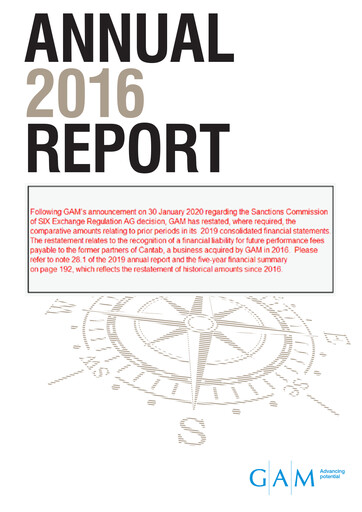 Thumbnail GAM Holding AG Annual Report 2016