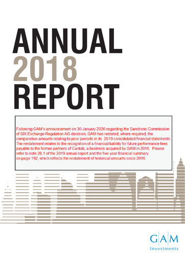 Thumbnail GAM Holding AG Annual Report 2018
