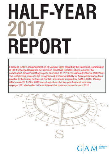 Thumbnail GAM Holding AG Half-year Report 2017-h1