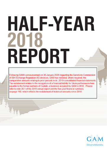 Thumbnail GAM Holding AG Half-year Report 2018-h1