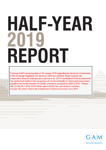 Thumbnail GAM Holding AG Half-year Report 2019-h1