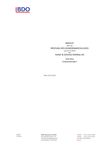 Thumbnail Hutter & Schrantz Stahlbau AG Annual Report 2023