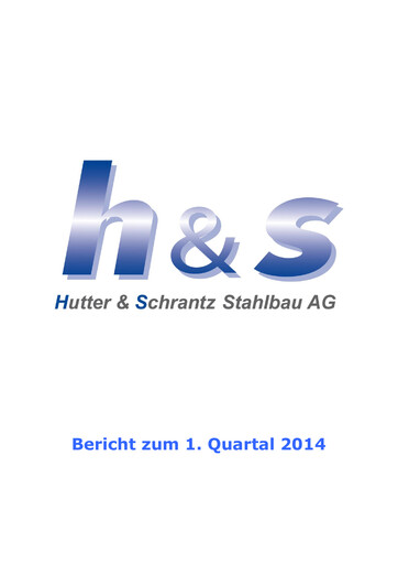 Thumbnail Hutter & Schrantz Stahlbau AG Quarterly Report 2014-q1