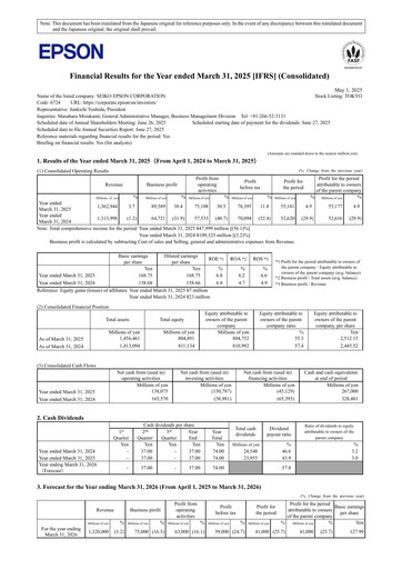 Thumbnail Seiko Epson Corporation Financial Statement fy2024