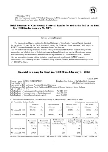 Thumbnail Sumco Corporation Financial Statement 2008