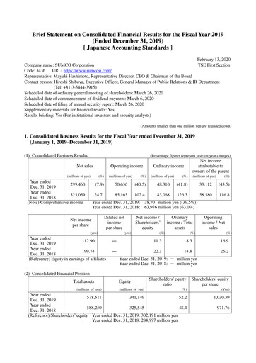 Thumbnail Sumco Corporation Financial Statement 2019