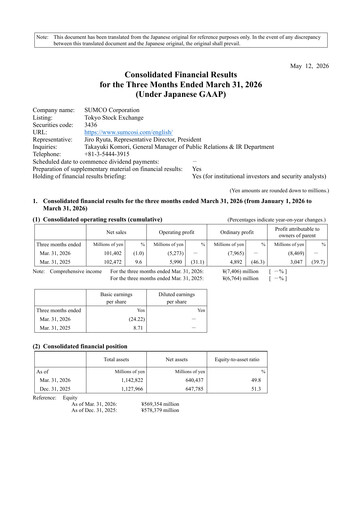 Thumbnail Sumco Corporation Quarterly Report 2026-q1