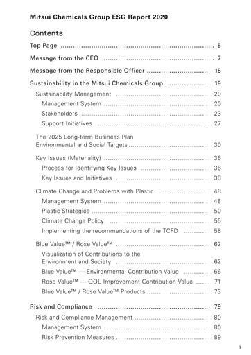 Thumbnail Mitsui Chemicals ESG Report 2020