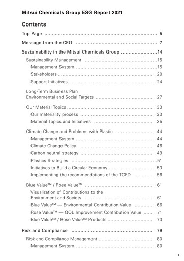 Thumbnail Mitsui Chemicals ESG Report 2021