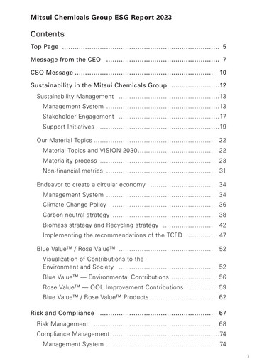 Thumbnail Mitsui Chemicals ESG Report 2023