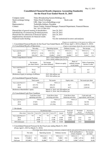 Thumbnail TBS Holdings Financial Statement fy2014