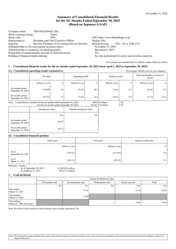 Thumbnail TBS Holdings Half-year Report 2026-h1