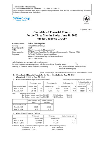 Thumbnail Seibu Holdings Quarterly Report 2026-q1
