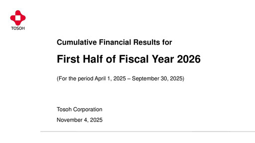 Thumbnail Tosoh Corporation Half-year Report 2026-h1