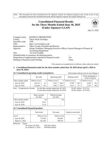 Thumbnail Kinden Corporation Quarterly Report 2025-q2