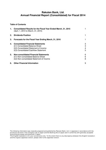 Thumbnail Rakuten Bank Financial Report 2015