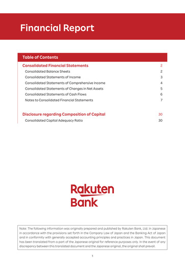 Thumbnail Rakuten Bank Financial Report 2025