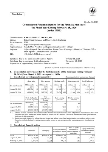 Thumbnail J. Front Retailing Half-year Report 2025-h1