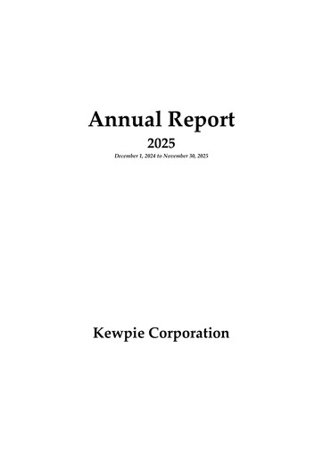 Thumbnail Kewpie Corporation Annual Report 2024-2025