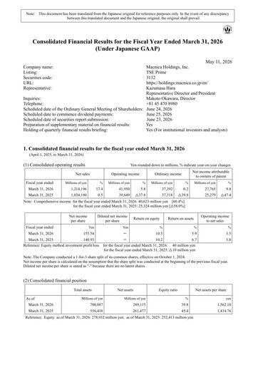 Thumbnail Macnica Holdings Financial Statement 2025-2026