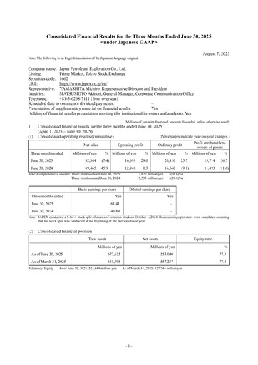 Thumbnail Japan Petroleum Exploration Quarterly Report 2026-q1