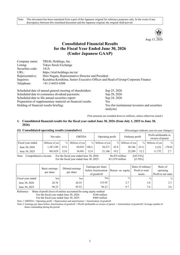 Thumbnail TRIAL Holdings Financial Report 2026