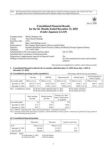 Thumbnail TRIAL Holdings Half-year Report 2026-h1