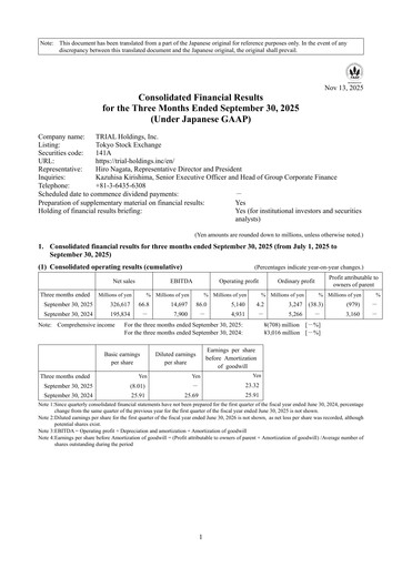 Thumbnail TRIAL Holdings Quarterly Report 2026-q1