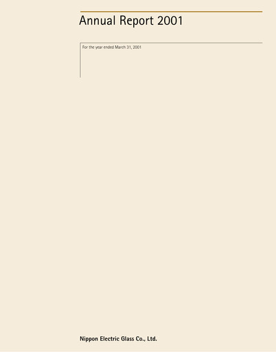 Thumbnail Nippon Electric Glass Annual Report 2001