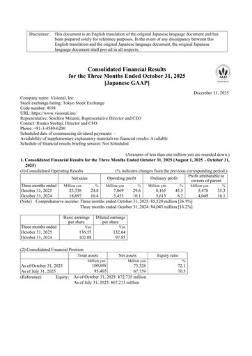 Thumbnail Visional, Inc. Quarterly Report 2026-q1