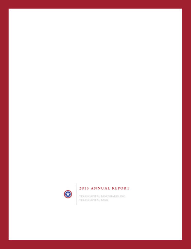 Miniature Texas Capital Bancshares Rapport annuel 2015