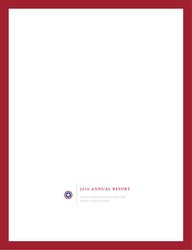 Miniature Texas Capital Bancshares Rapport annuel 2016