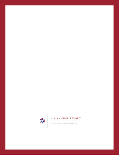 Miniature Texas Capital Bancshares Rapport annuel 2018