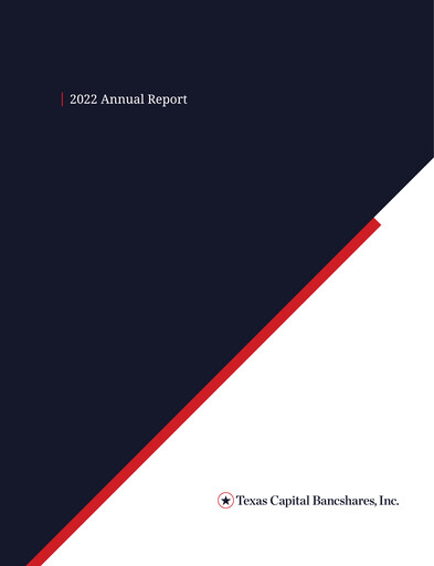 Miniature Texas Capital Bancshares Rapport annuel 2022
