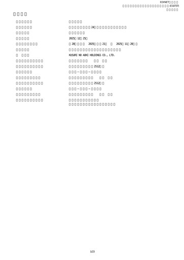 Thumbnail Kusuri No Aoki Holdings Half-year Report 2026-h1