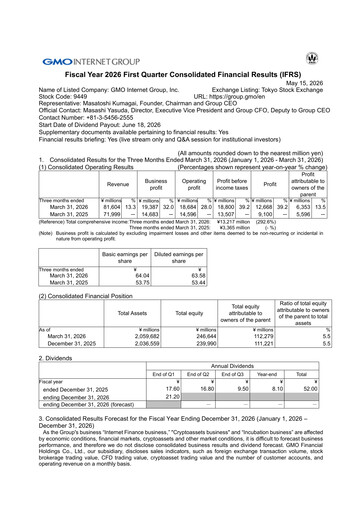 Thumbnail GMO internet group Quarterly Report 2026-q1
