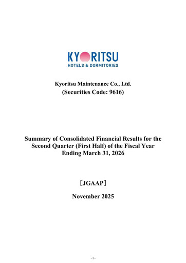 Thumbnail Kyoritsu Maintenance Co., Ltd. Half-year Report 2025-h1