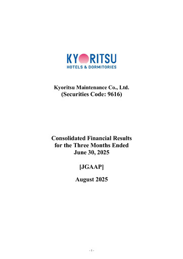 Thumbnail Kyoritsu Maintenance Co., Ltd. Quarterly Report 2025-q1