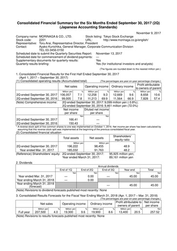 Vorschaubild Morinaga & Company Halbjahresbericht 2017-h1