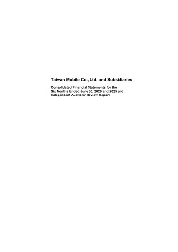 Miniature Taiwan Mobile
 Rapport semestriel 2026-h1