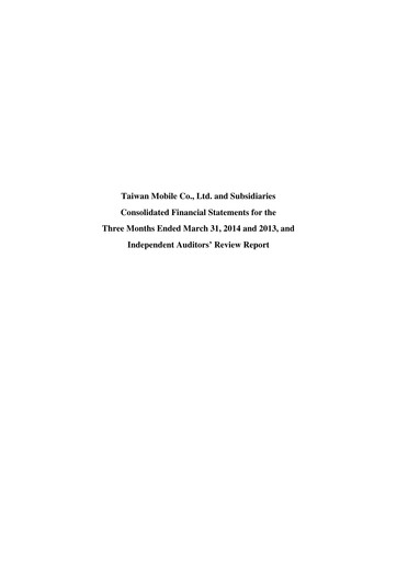 Thumbnail Taiwan Mobile
 Quarterly Report 2014-q1