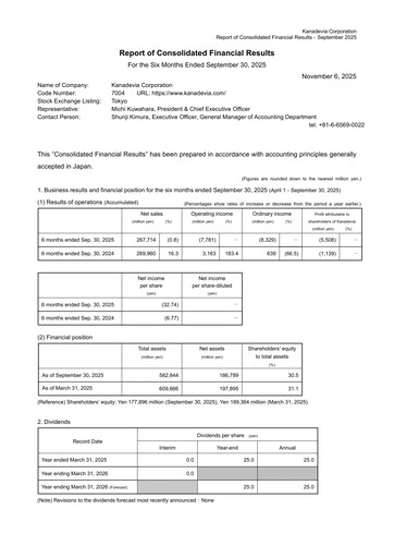 Thumbnail Kanadevia Corporation Half-year Report 2025-h1