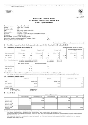 Thumbnail Nippon Soda Quarterly Report 2025-q1