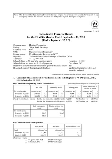 Thumbnail Hosiden Corporation Half-year Report 2025-h1