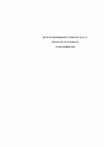 Thumbnail Kuwait Reinsurance Company Financial Statement 2016