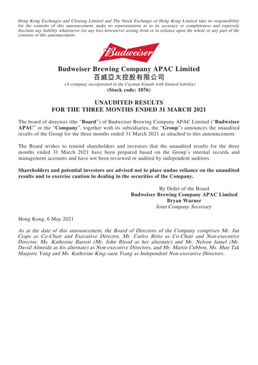 Thumbnail Budweiser APAC Quarterly Report 2021-q1