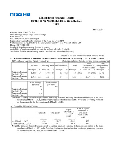 Thumbnail Nissha Co., Ltd. Quarterly Report 2025-q1