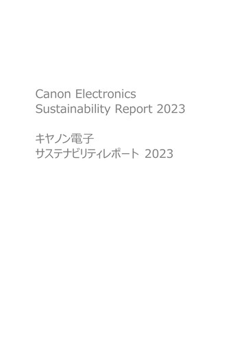 Thumbnail Canon Electronics Inc. Sustainability Report 2023