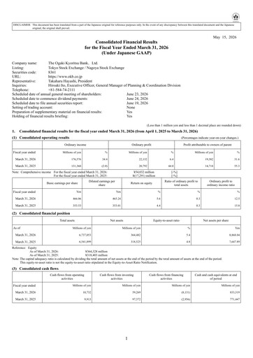 Thumbnail The Ogaki Kyoritsu Bank Financial Statement 2025-2026